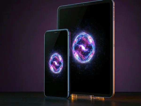 999JILI phone and tablet with glowing circular screen graphics