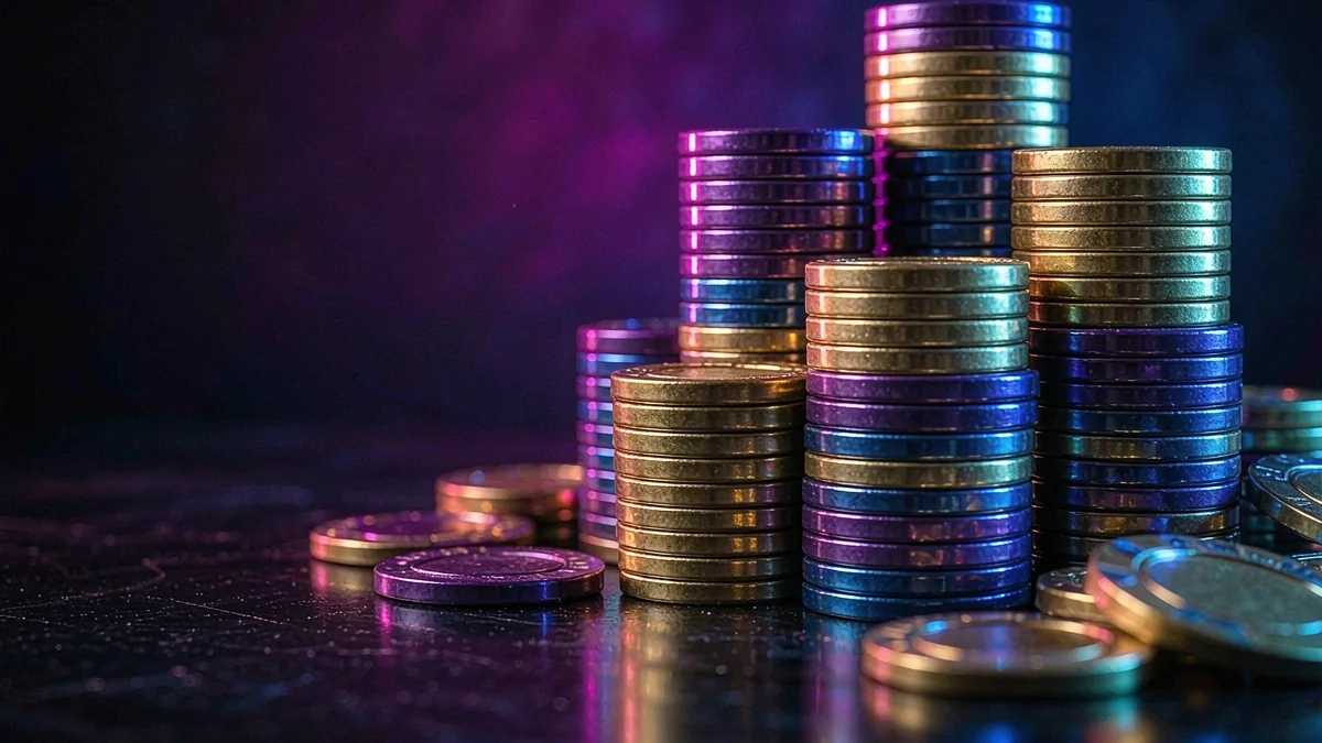 999JILI stacks of colourful casino chips