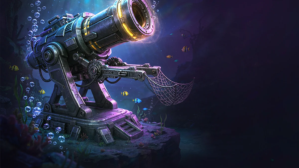 999JILI illustrated underwater cannon beside coral