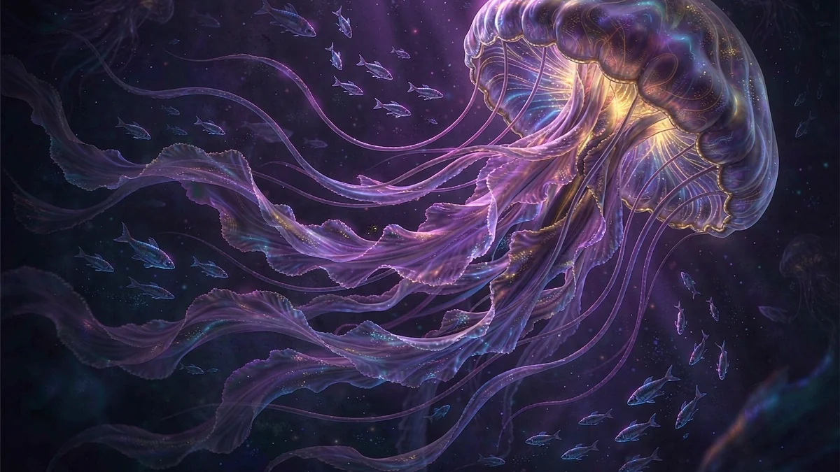 999JILI glowing jellyfish in an illustrated underwater scene